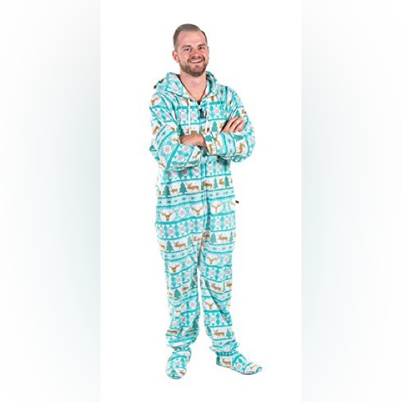 Forever Lazy Footed Adult Onesies, Unisex One-Piece Pajama Jumpsuits - Picture 2 of 5